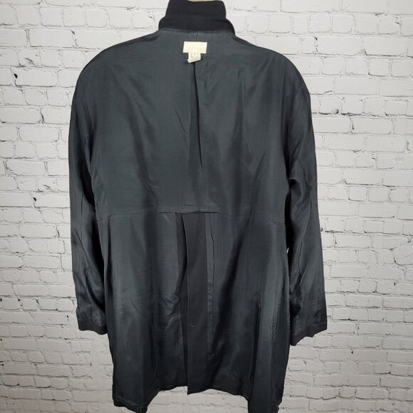 VTG J. Jill Black Wool Blend Stretch Lightweight Buttoned Lined Coat Size 18 - Picture 6 of 16